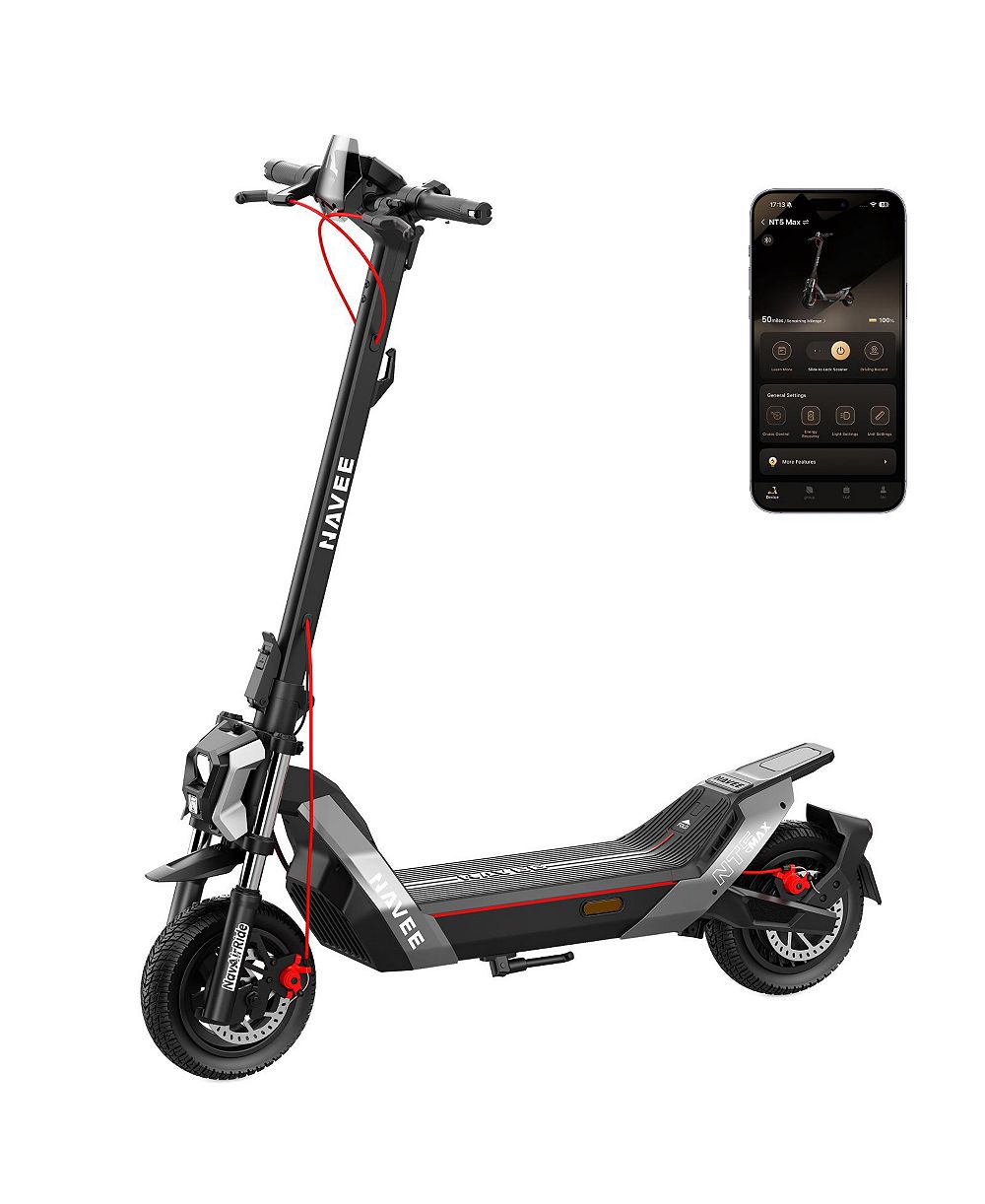 NAVEE NT5 Max Electric Scooter, 51.6 mi Max Range, 31 MPH Max Speed, 1900W Motor, Telescopic Suspension, 10.5" Tires