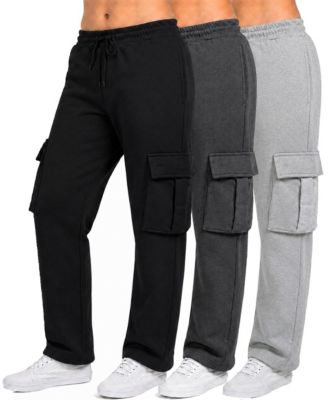 Blue Ice Women's Loose-Fit Cargo Fleece-Lined Jogger Sweatpants, 3-Pack