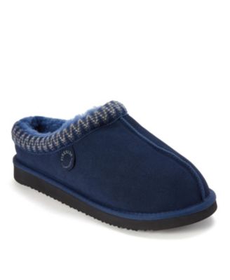 Dearfoams Men's Fireside by Grafton Genuine Shearling Clog Slipper with Embroidery