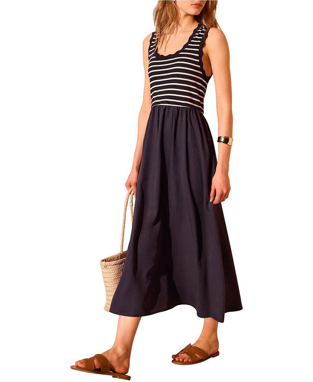 Женское платье Mint Velvet Striped Scallop Trim A-Line