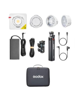Видеолампа Godox ML100R RGB LED с объективом 15-36°, комплект с батареей BG02 и рукояткой