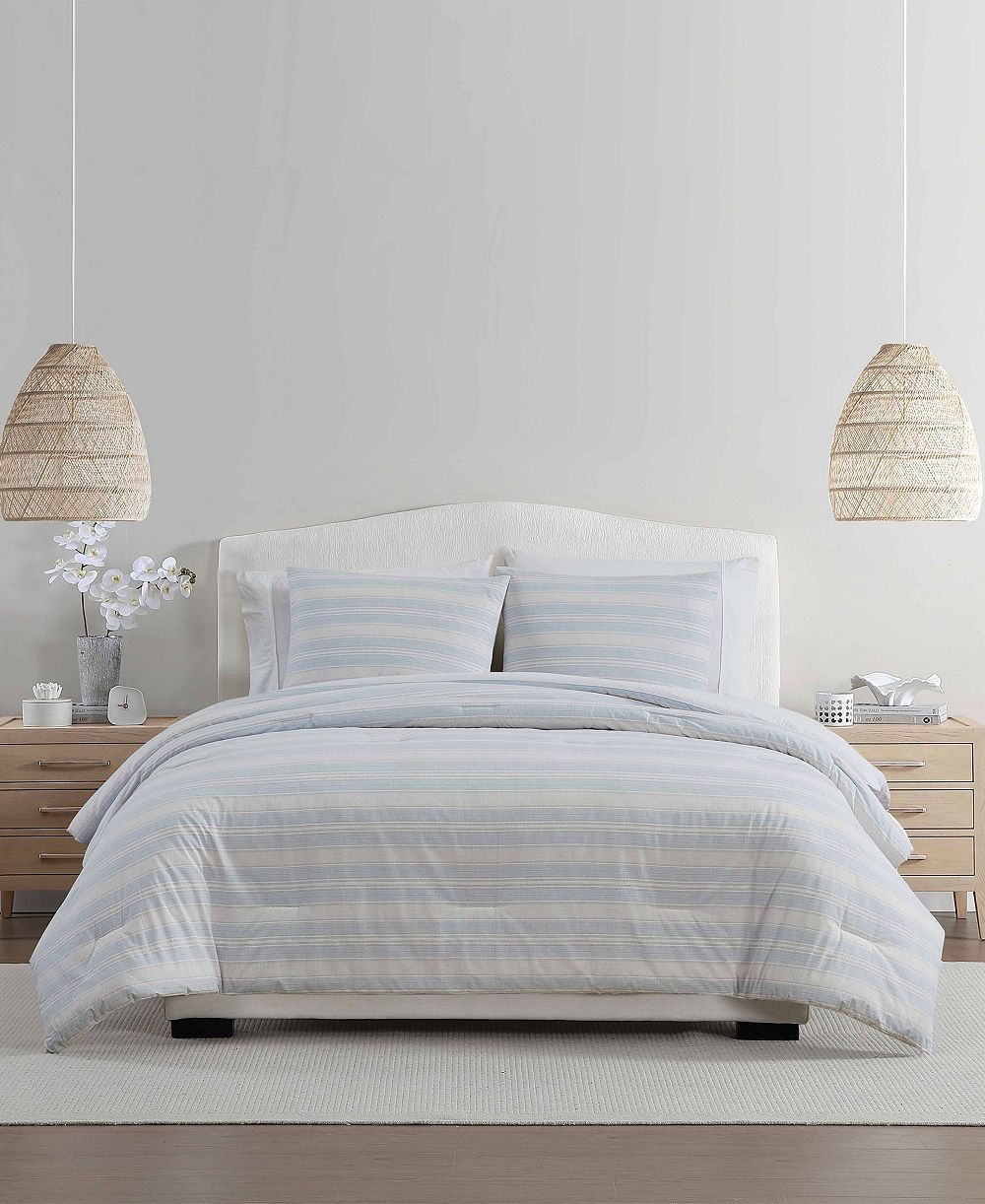 Palm Aire Comforter Set Bay Textured Stripe, 3 предмета, King