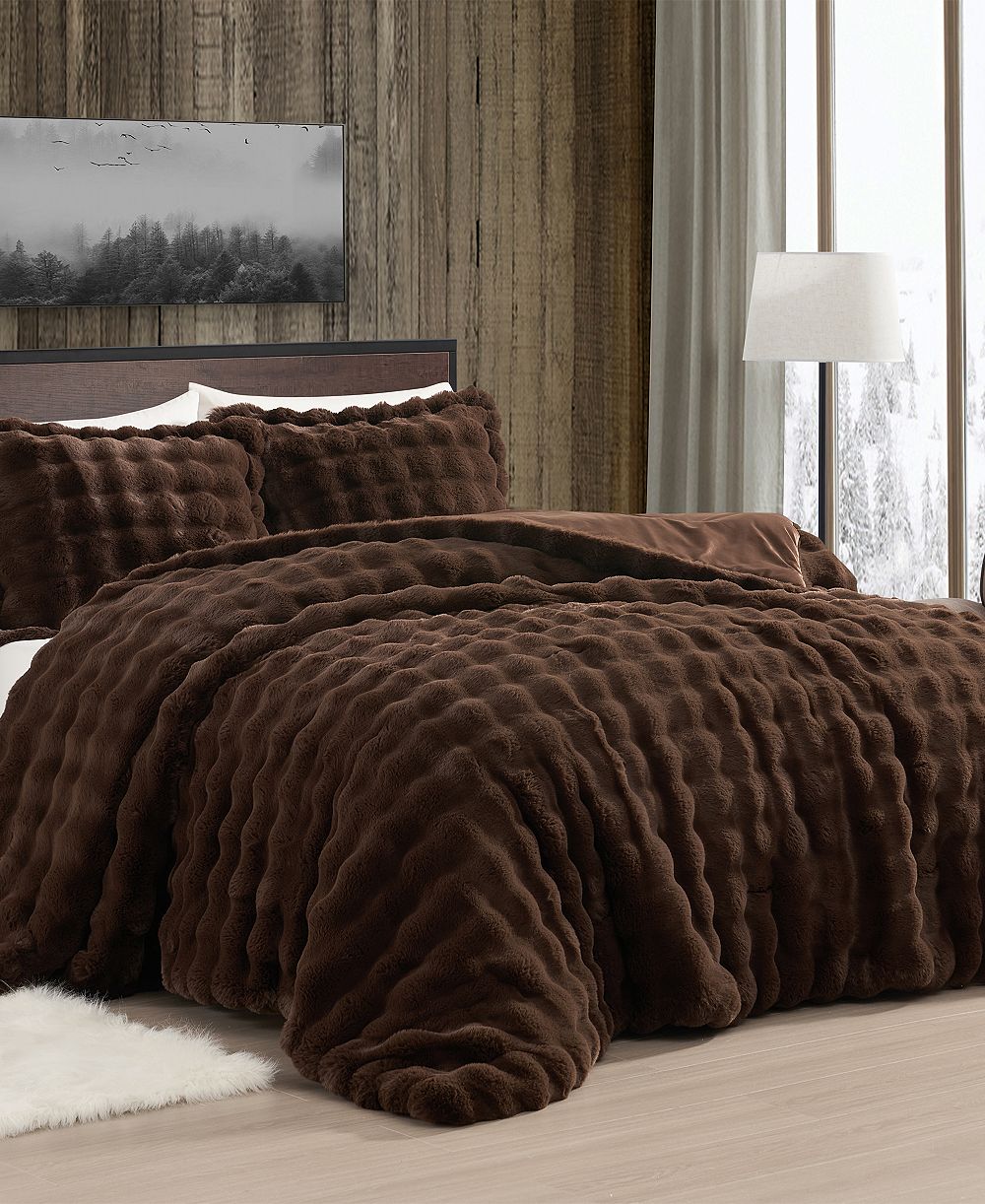 Набор из 3 одеял Alpine Cabin Bubble Faux Fur, Full/Queen