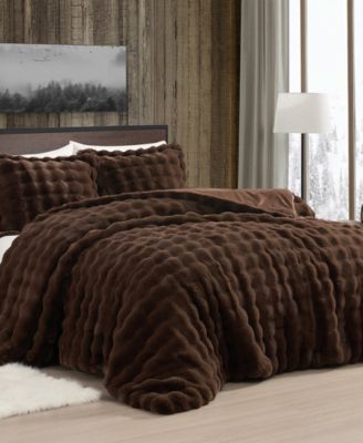 Набор из 3 одеял Alpine Cabin Bubble Faux Fur, Full/Queen