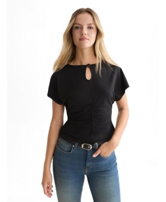 Scotch & Soda Women's Ruched Boat-Neck T-Shirt