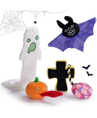 Набор игрушек для собак Nocciola Spooky 5 предметов | Halloween Giggle, Рождественский подарок, Пищащие и шуршащие мягкие игрушки для собак от малых до крупных