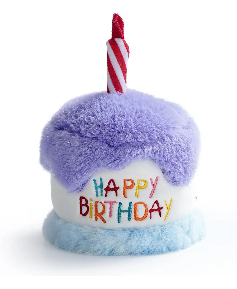Nocciola Birthday Cake пищащая игрушка для собак, Lilac Plush Cake с хрустящей бумагой, мягкая ткань, подарок для собак