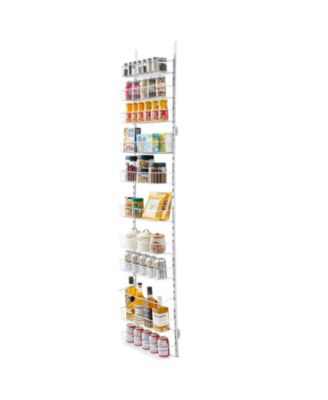 SUGIFT 10-Tier Over the Door Pantry Organizer Heavy-Duty Steel Adjustable Spice Rack Shelves