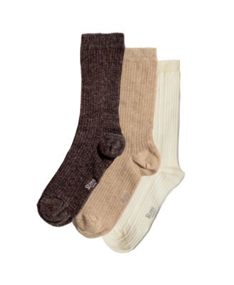 Женские хлопковые носки Stems Ribbed Cotton/Cashmere-Blend Crew, 3-Pack