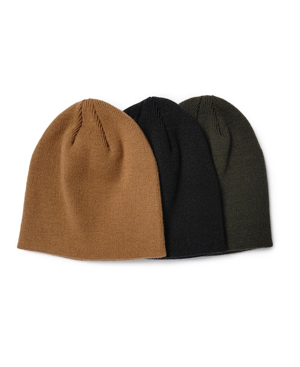 MUK LUKS Men's 3 Pack Knit Beanie