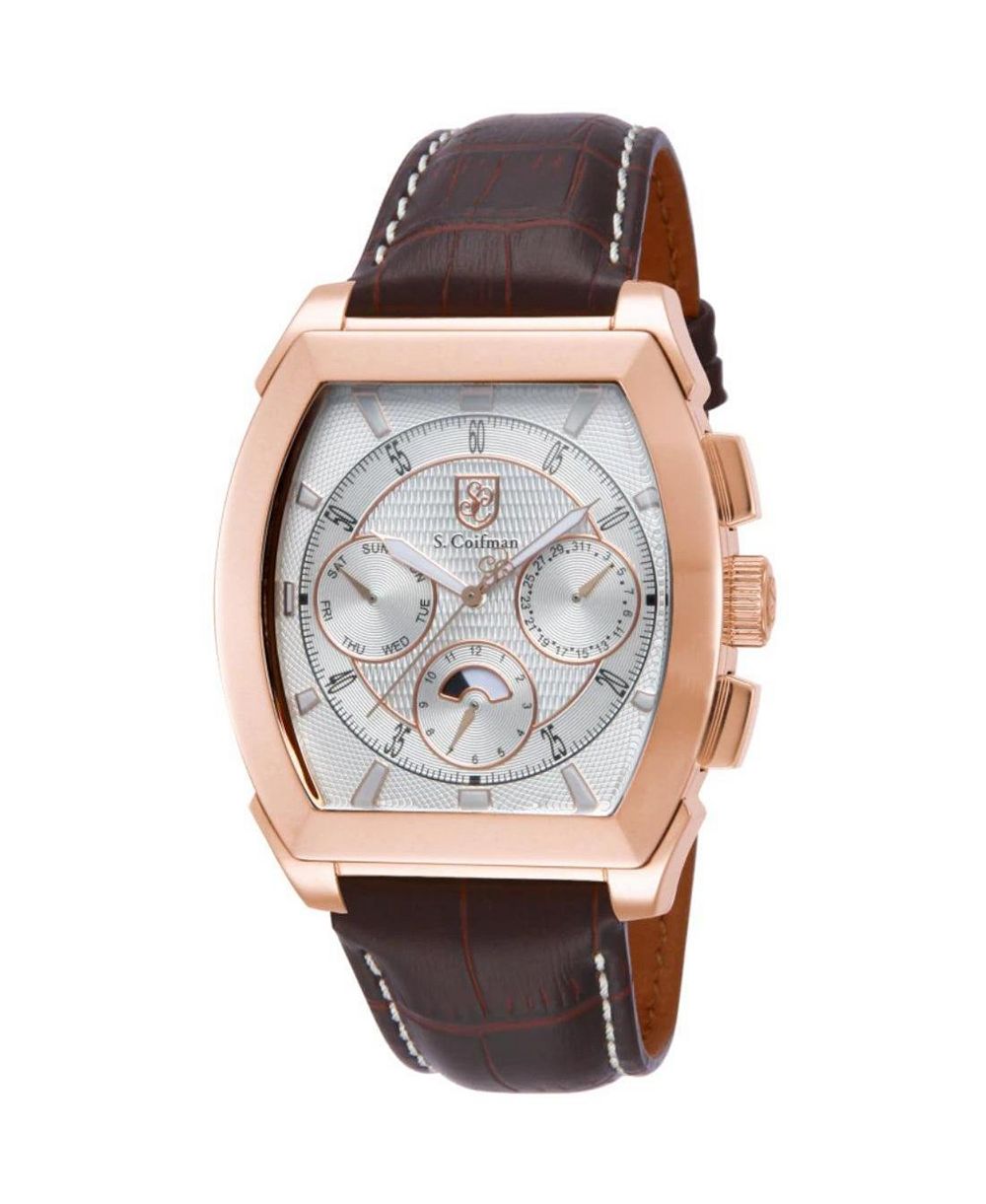 Часы Invicta S.Coifman SC0090 Men's Chronograph Silver Dial Leather Strap 45mm