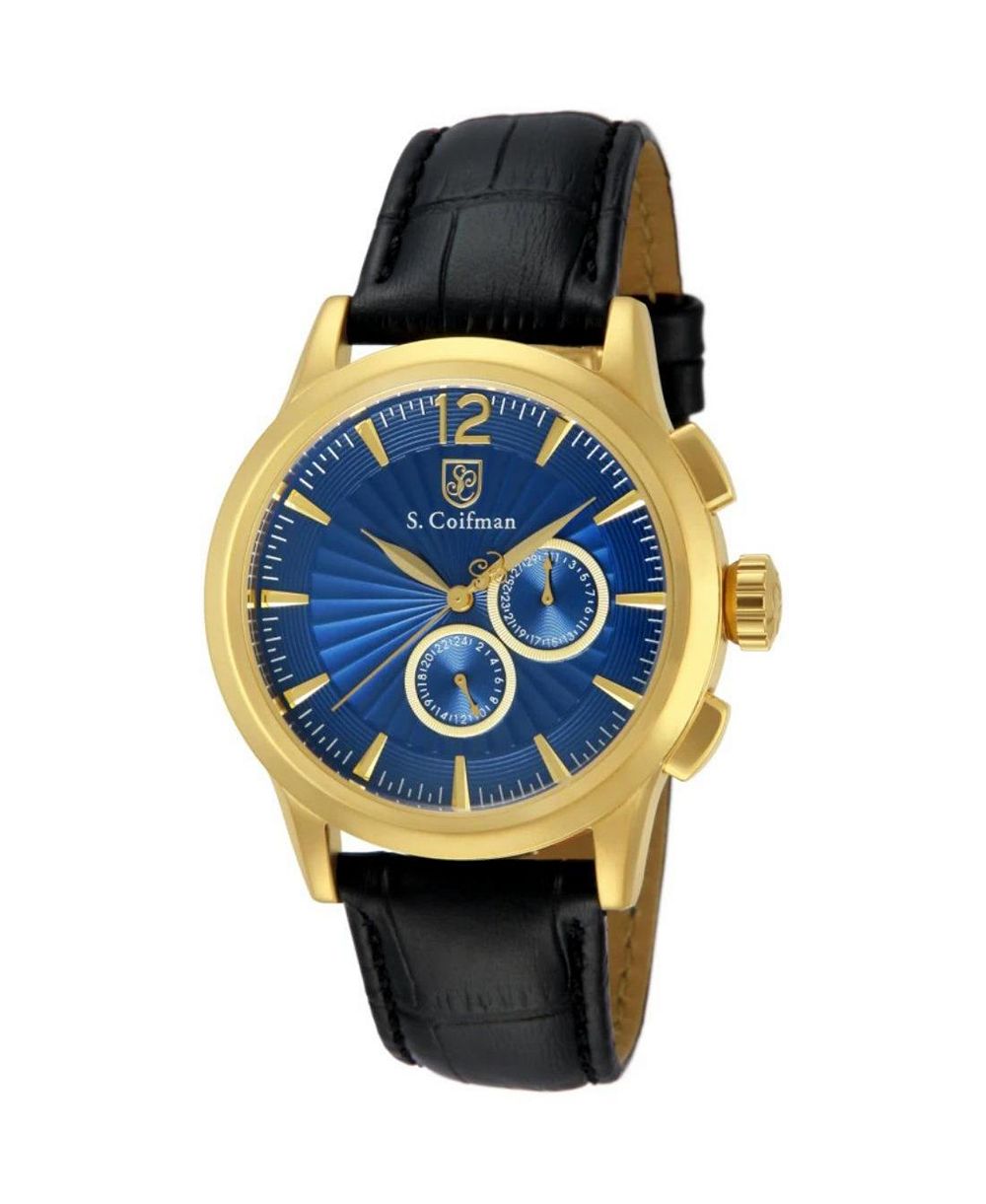 Invicta S.Coifman SC0264 Men's Heritage Chronograph Dial Leather Strap Watch 43mm