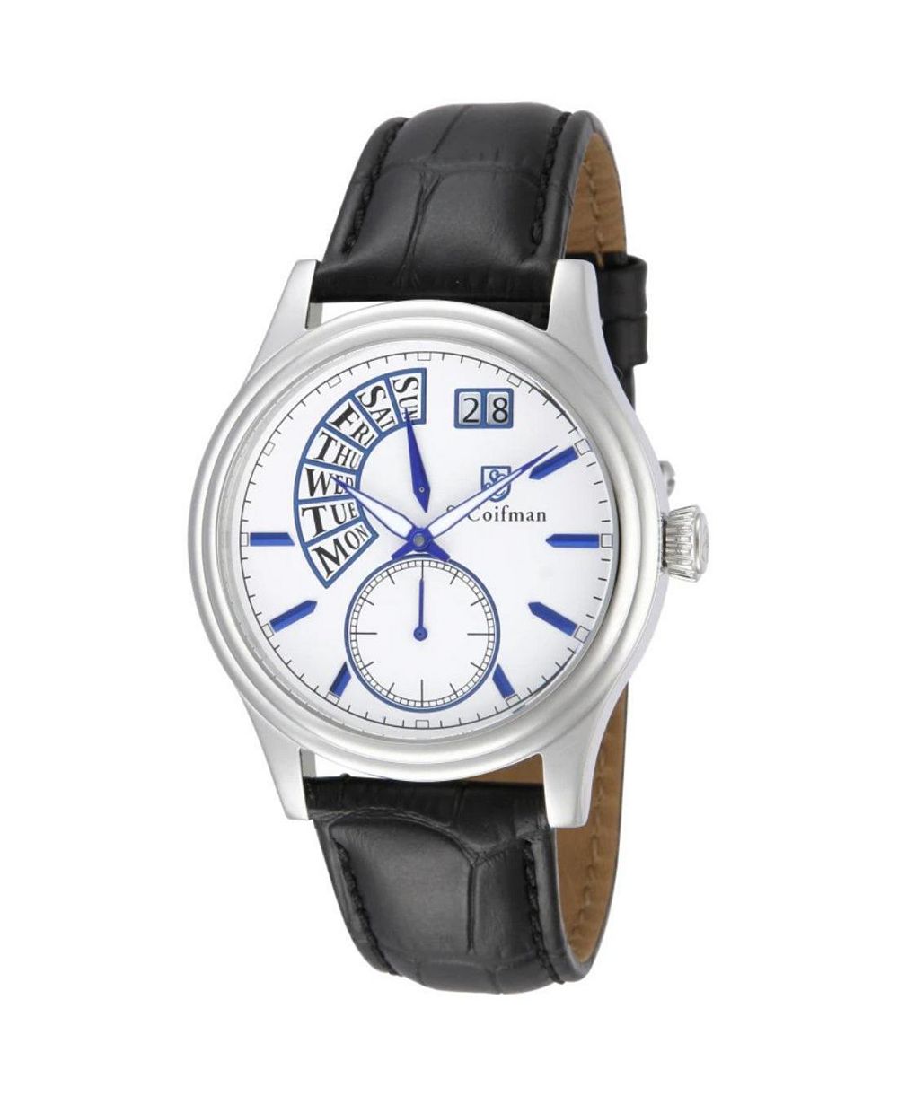 Invicta S.Coifman SC0289 Men's Heritage Chronograph White Dial Leather Strap Watch 45mm