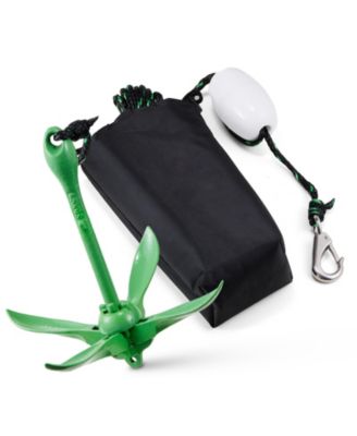 SEVORLEY Folding Kayak Anchor Kit, 3.5 lb Grapnel Anchor with 26 ft Rope, Buoy, Snap Hook and Storage Bag