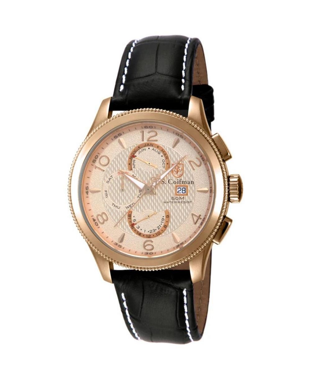 Invicta S.Coifman мужские наручные часы Heritage с хронографом, кожаным ремешком