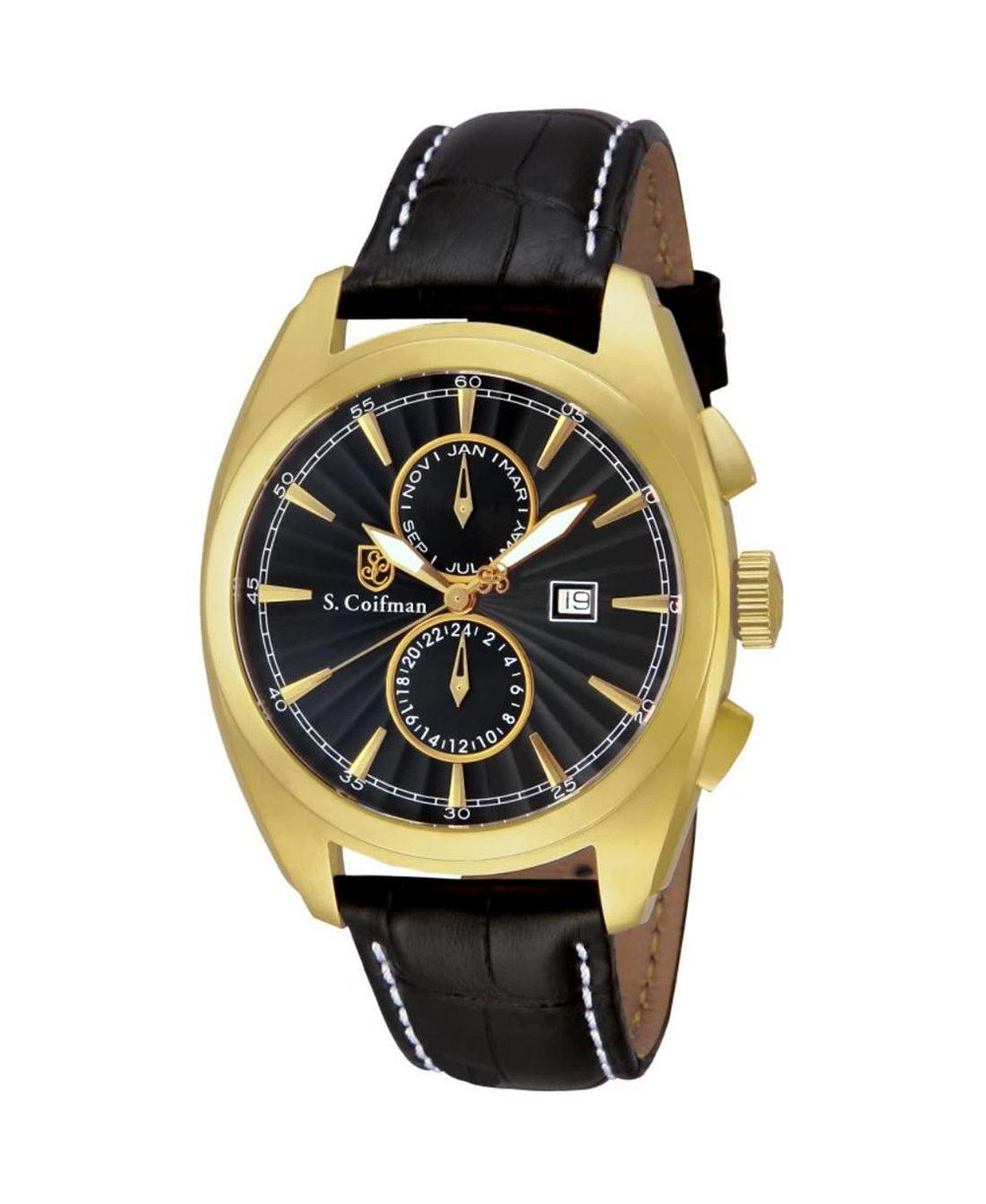 Invicta S.Coifman SC0133 Men's Heritage Chronograph Leather Strap Watch