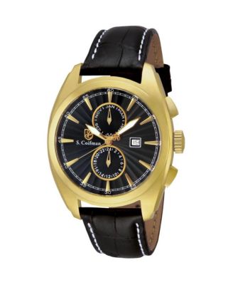 Invicta S.Coifman SC0133 Men's Heritage Chronograph Leather Strap Watch