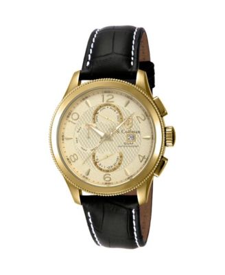 Invicta S.Coifman SC0107 Men's Heritage Chronograph Leather Strap Watch