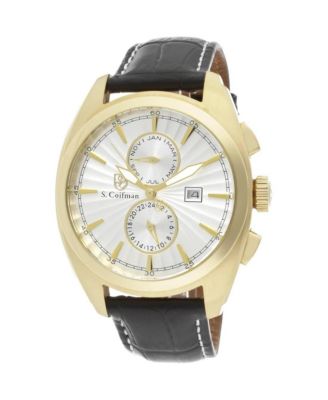 Invicta S.Coifman SC0134 Men's Heritage Chronograph Leather Strap Watch
