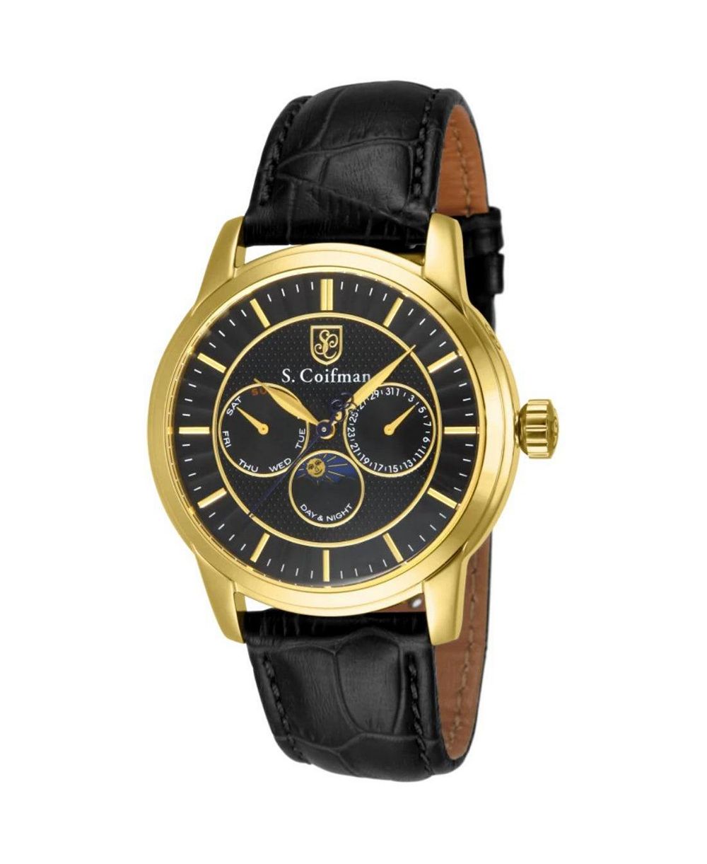 Мужские часы Invicta S.Coifman с хронографом и кожаным ремешком