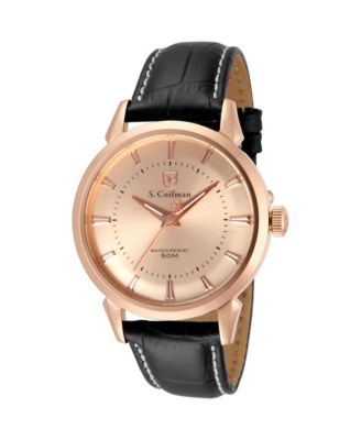 Invicta S.Coifman SC0287 Men's Heritage Quartz Champagne Dial Leather Strap Watch