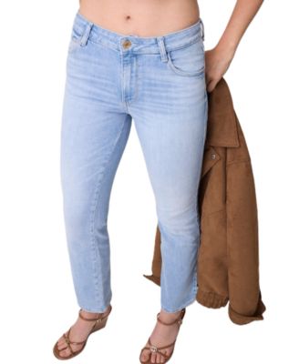 GUESS Women's Straight-Leg Mid-Rise Cotton-Blend Denim Jeans
