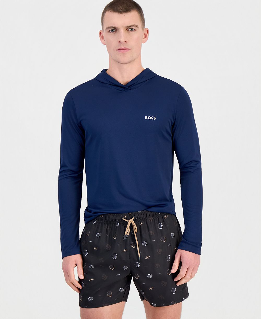 BOSS by Hugo Boss Men's Sunfish All-Over Print Swim Trunks, 5" Inseam