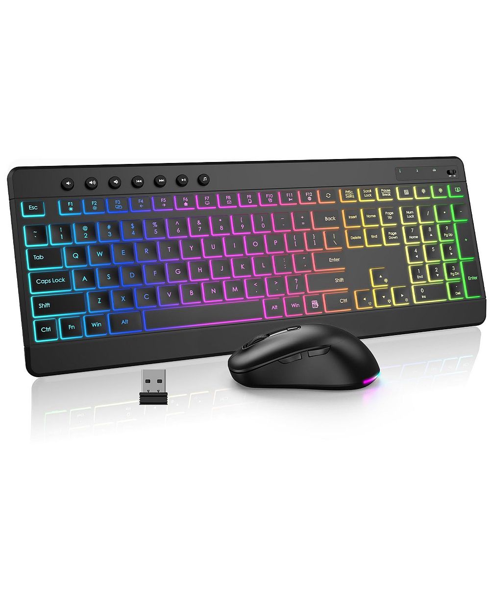 Lofree Wireless Rechargeable RGB-Backlit Keyboard and Mouse Combo for Windows & macOS