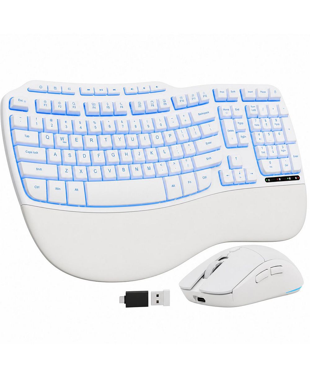 Lofree Wireless Ergonomic Keyboard and Mouse Combo for Windows/Mac