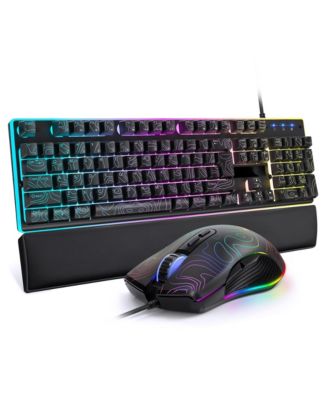 Проводной игровой комплект клавиатура и мышь Lofree с RGB-подсветкой, 7200 dpi, защита отghosting, мягкая подставка для запястья