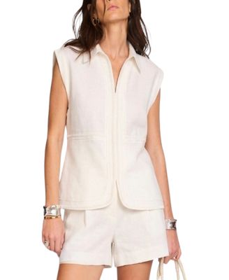 Mint Velvet Women's Sleeveless Collared Pocket Linen Blouse
