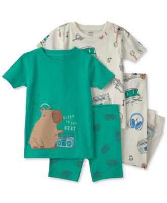 Carter's Toddler Boys' 2T-5T Short-Sleeve Tops, Shorts and Pants Pajamas, 4-Piece Set