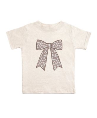 Sweet Wink Baby Girls Mocha Floral Bow Patch Short Sleeve T-Shirt