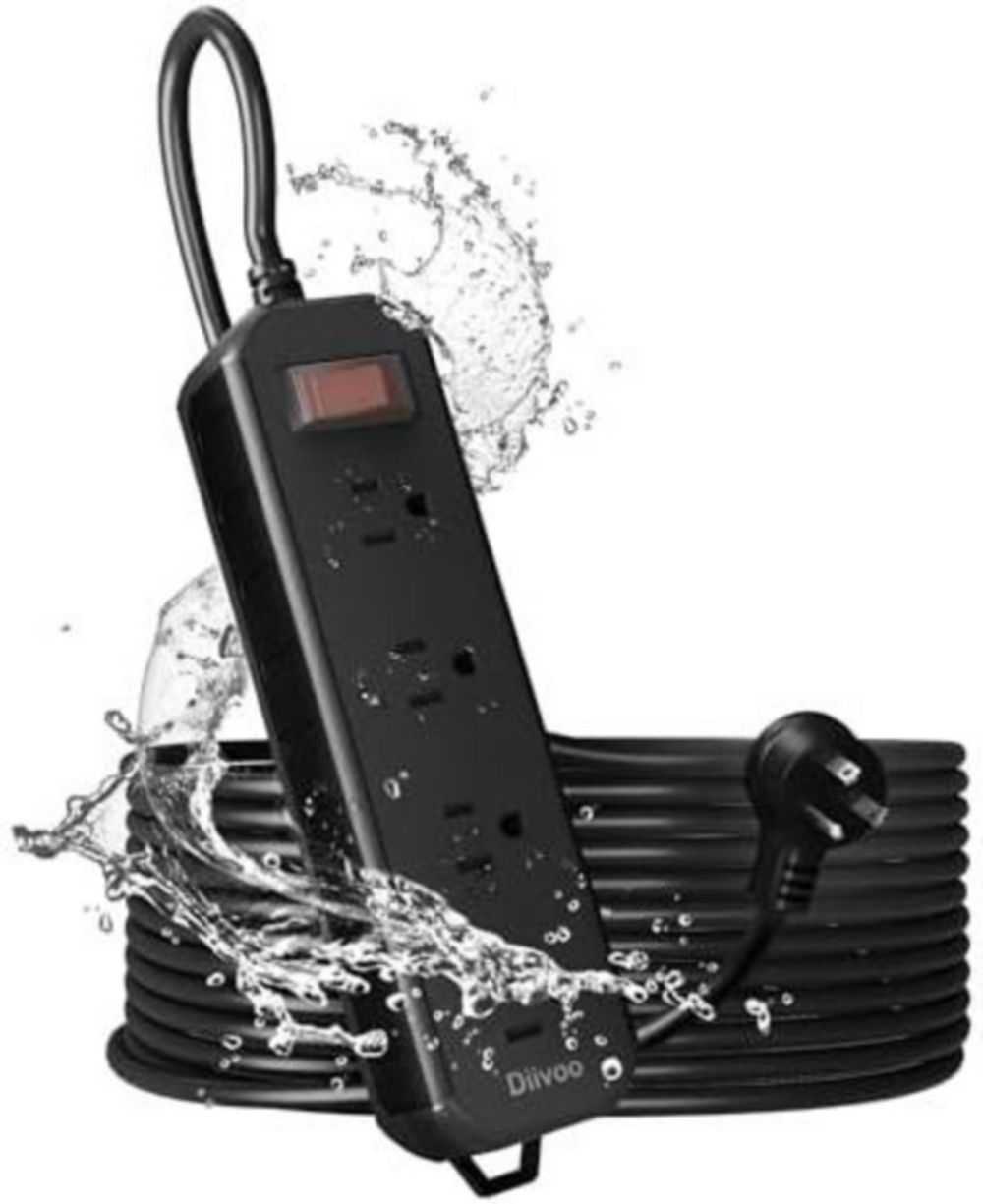TESSAN 25-Foot 4-Outlet Surge-Protected USB Power Strip for Phones and Tablets