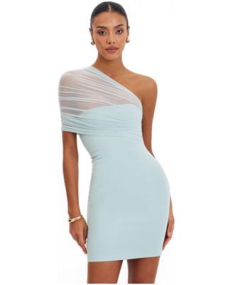 Miss Circle Women's Phoebe One-Shoulder Ruched Mini Dress