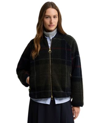 Barbour Women's Kirklees Tartan Jacquard Half-Zip Fleece Jacket