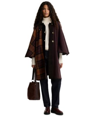 Женский вязаный плащ Barbour Elva из шерстяной ткани с клеткой тартан