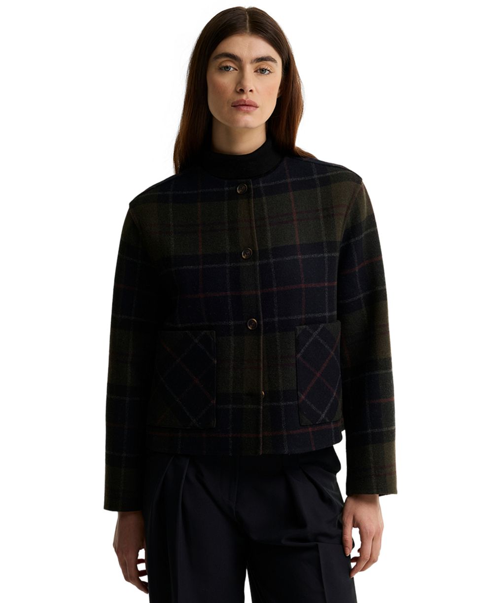 Barbour женская длинная рубашка из шерстяной смеси с длинным рукавом в клетку Marlow