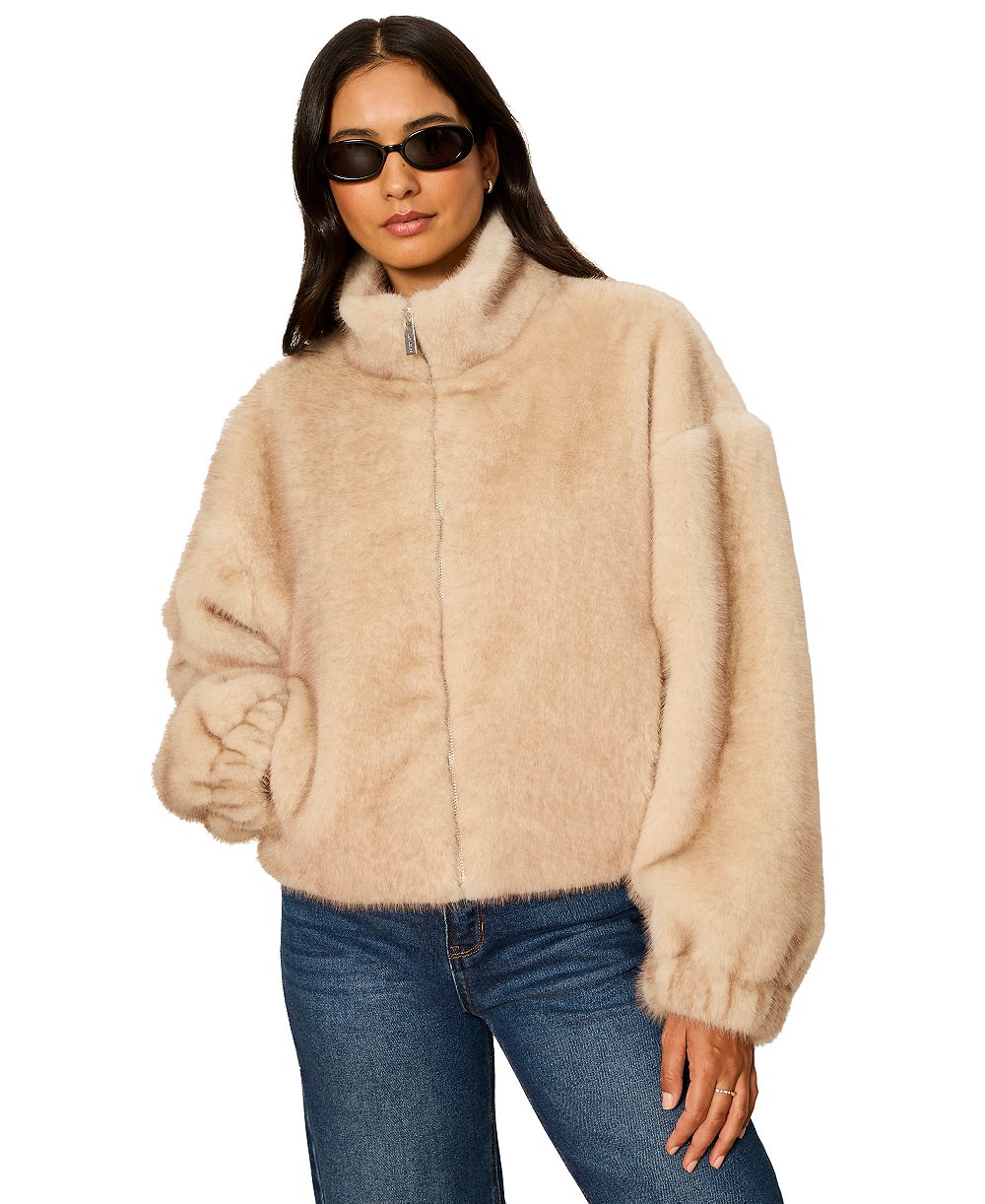 Sanctuary Women's Everest Faux Fur Funnel-Neck Bomber Jacket