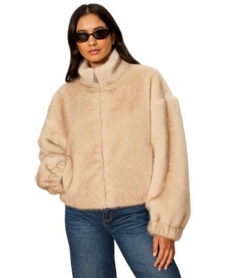 Sanctuary Women's Everest Faux Fur Funnel-Neck Bomber Jacket