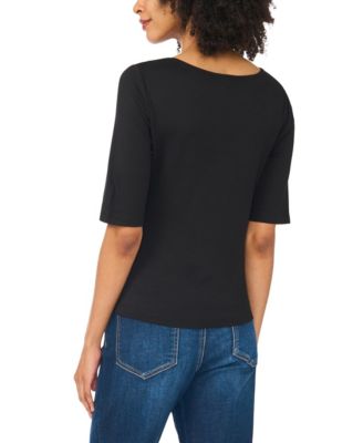 Vince Camuto Women's Square Neck 3/4-Sleeve T-Shirt
