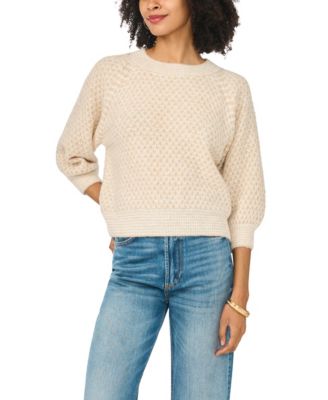 Vince Camuto Women's Tuck Stitch Raglan Crewneck Sweater