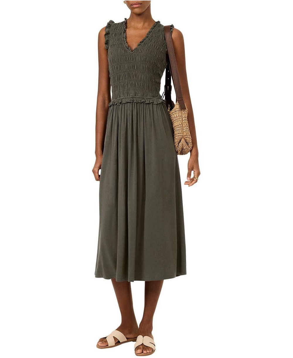 Mint Velvet Женский Shirred Ruffle Midi Dress