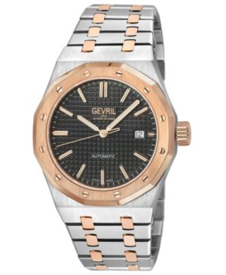 Gevril Мужские швейцарские часы Gotham Automatic, Two tone SS/IPRG Bracelet Watch