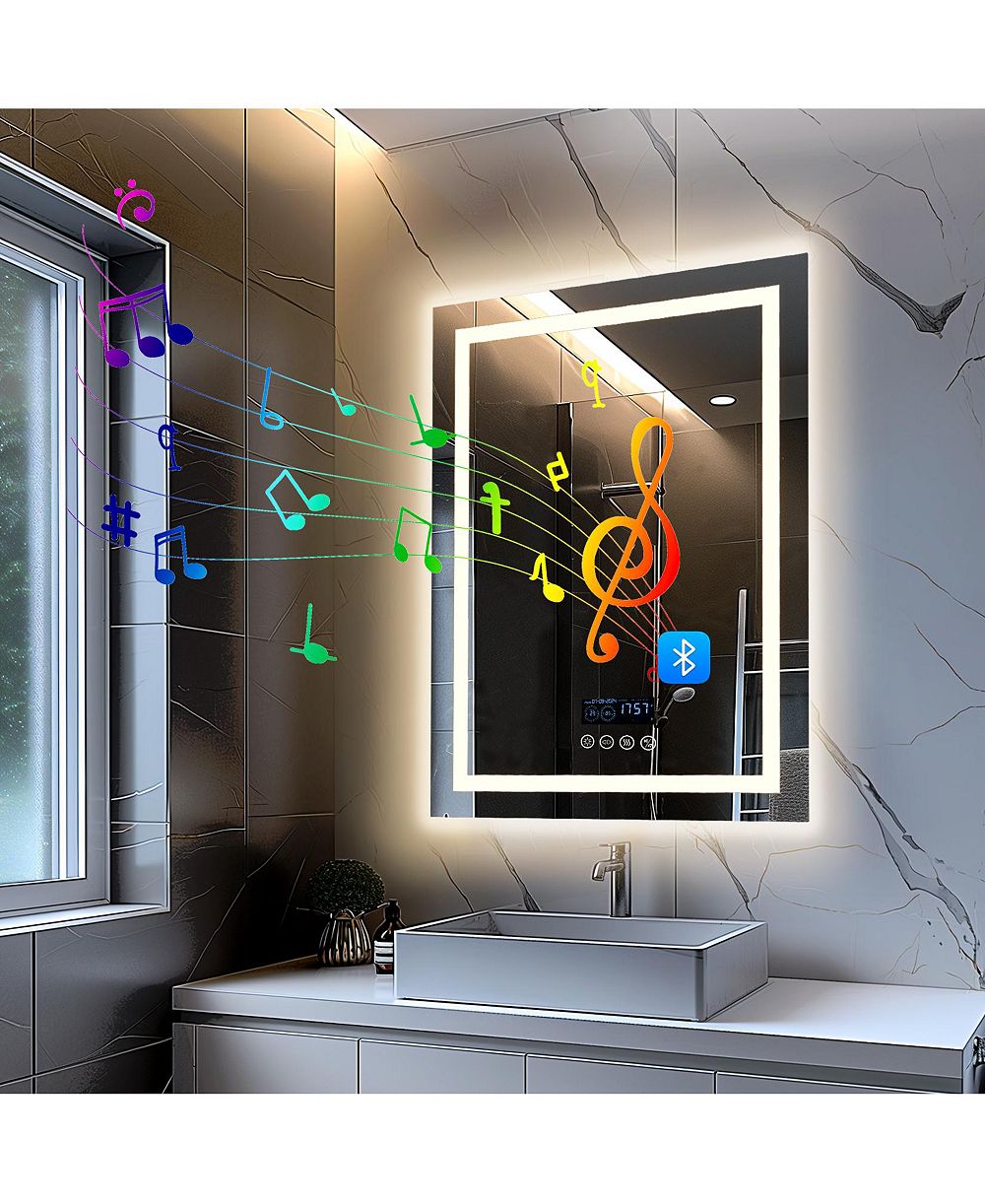 LUVODI Smart LED Зеркало для ванной с Bluetooth-колонкой, 28"x36"