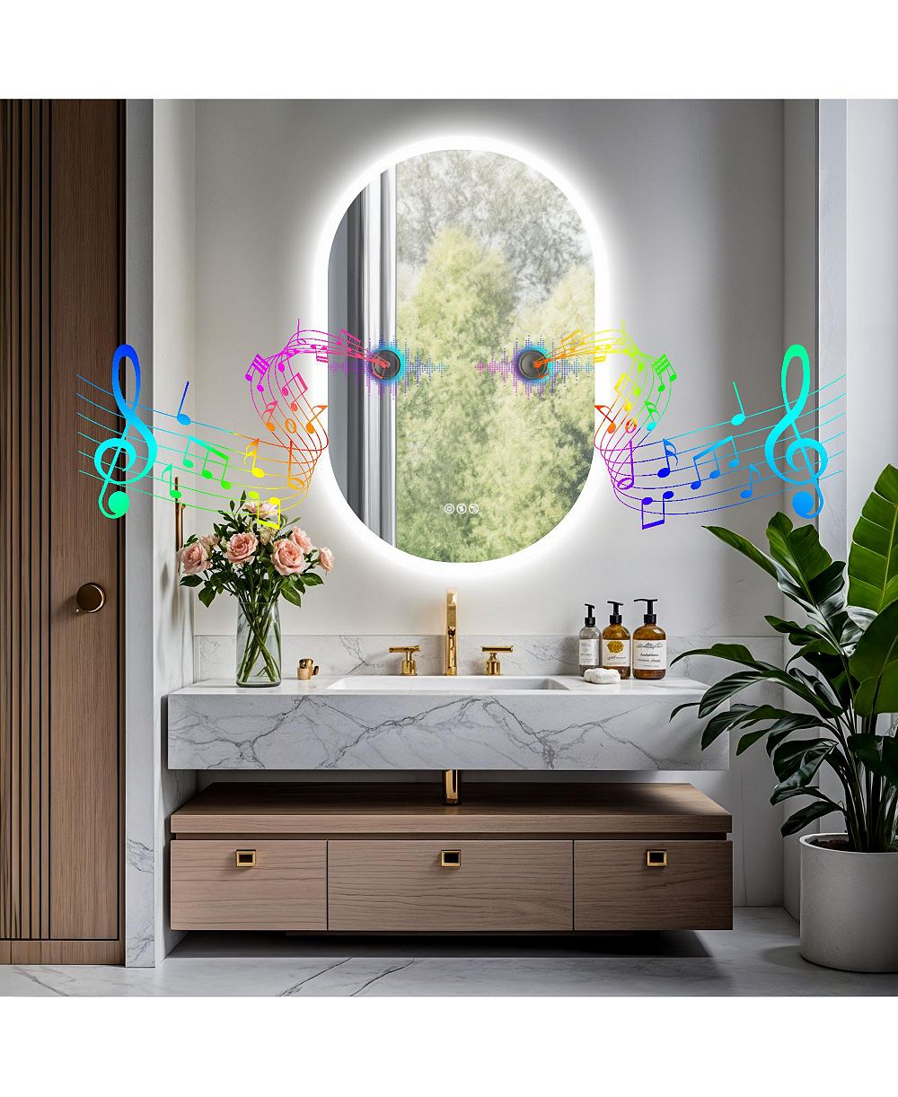 Зеркало для ванной LUVODI Oval LED с Bluetooth-динамиком 35.4"x23.6" с функцией памяти