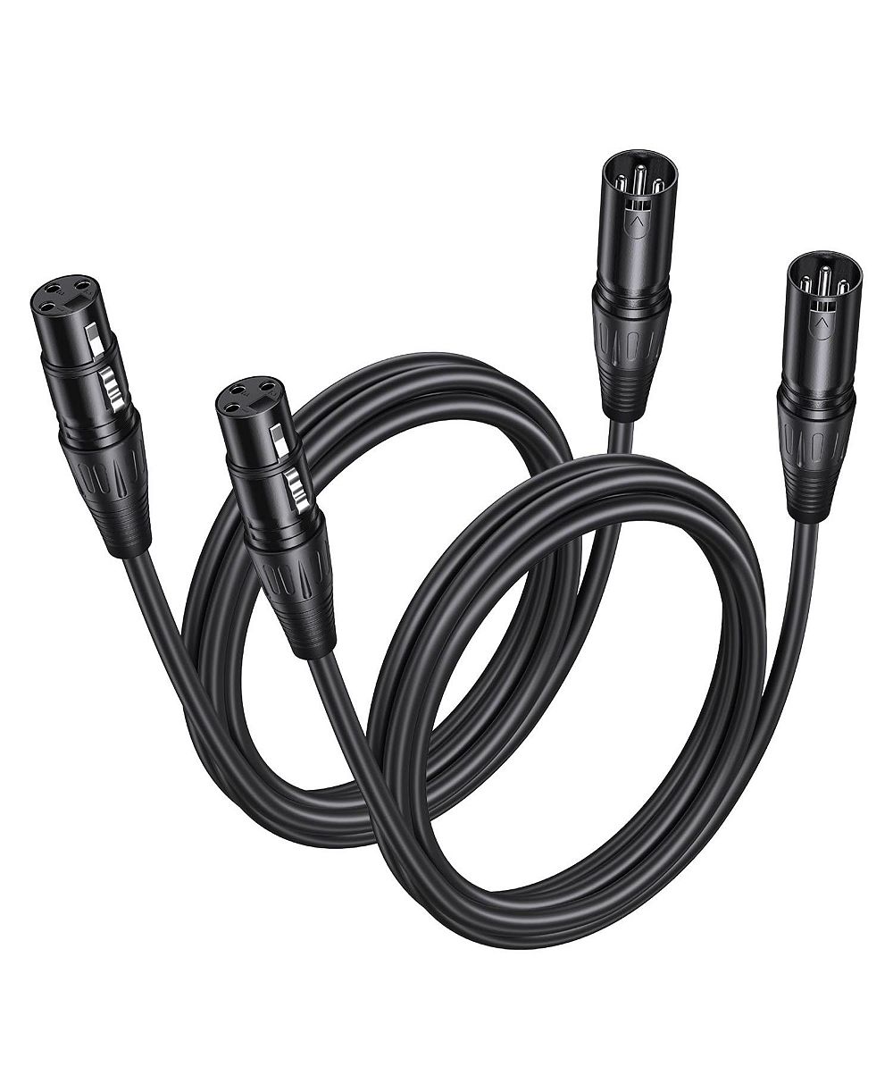 Lofree 3-Pin XLR Oxygen-Free Copper Microphone Cable, 25 ft., 2-Pack