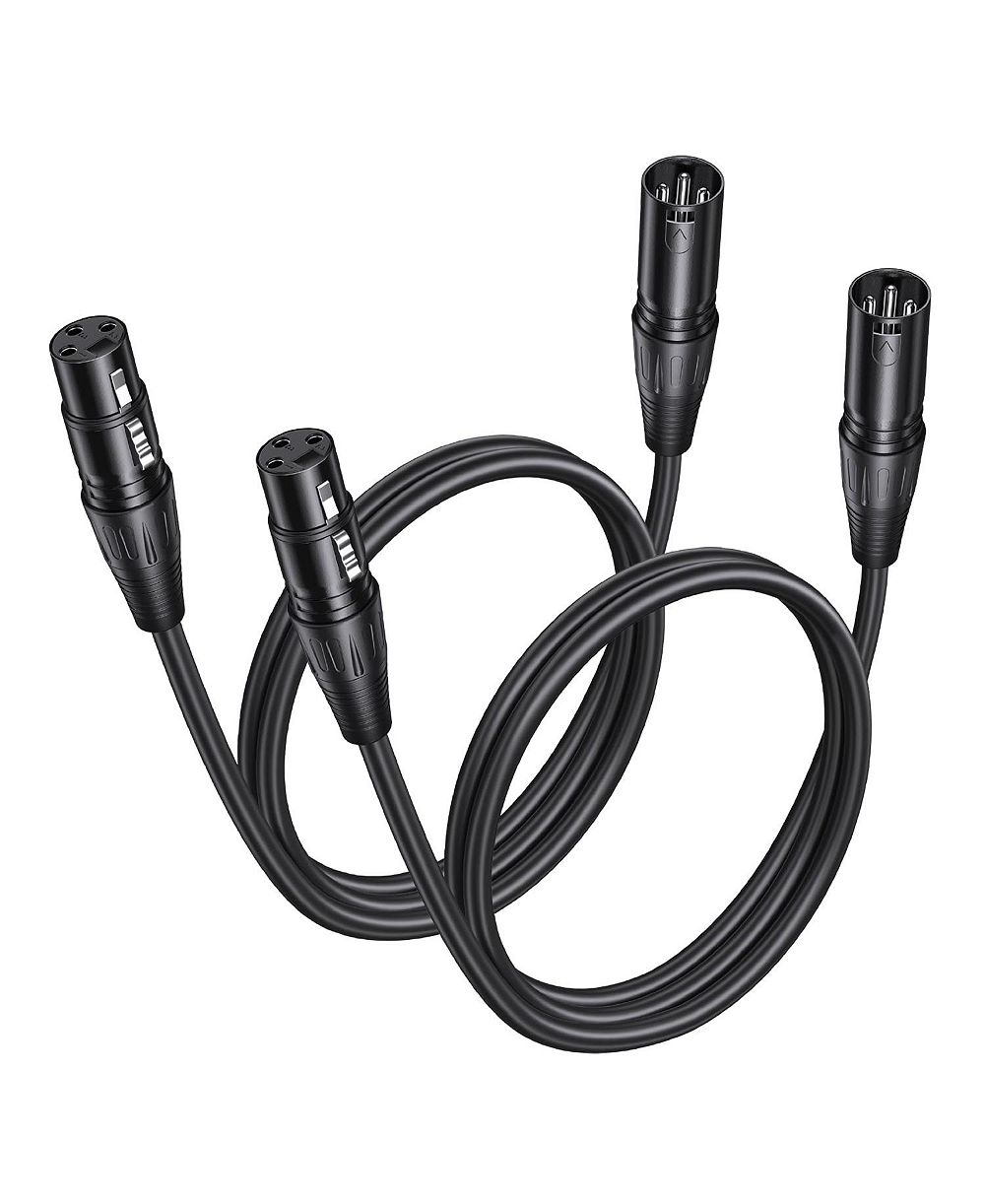 Lofree Balanced Oxygen-Free Copper XLR Microphone Cable 25 ft., 2-Pack