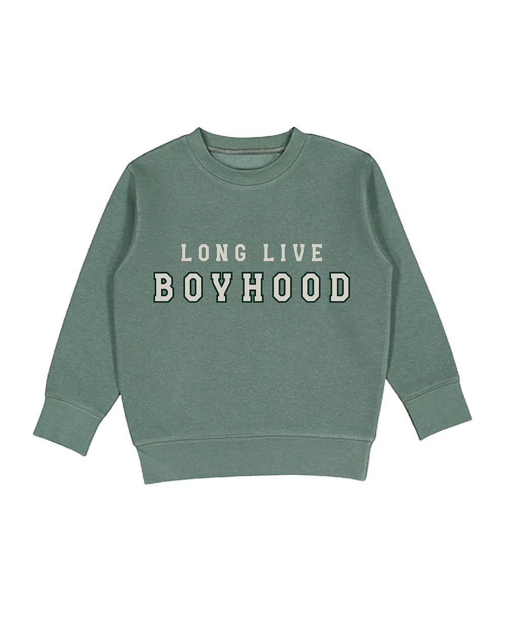Свитшот с длинным рукавом и круглым вырезом "Long Live Boyhood" для мальчиков Sweet Wink