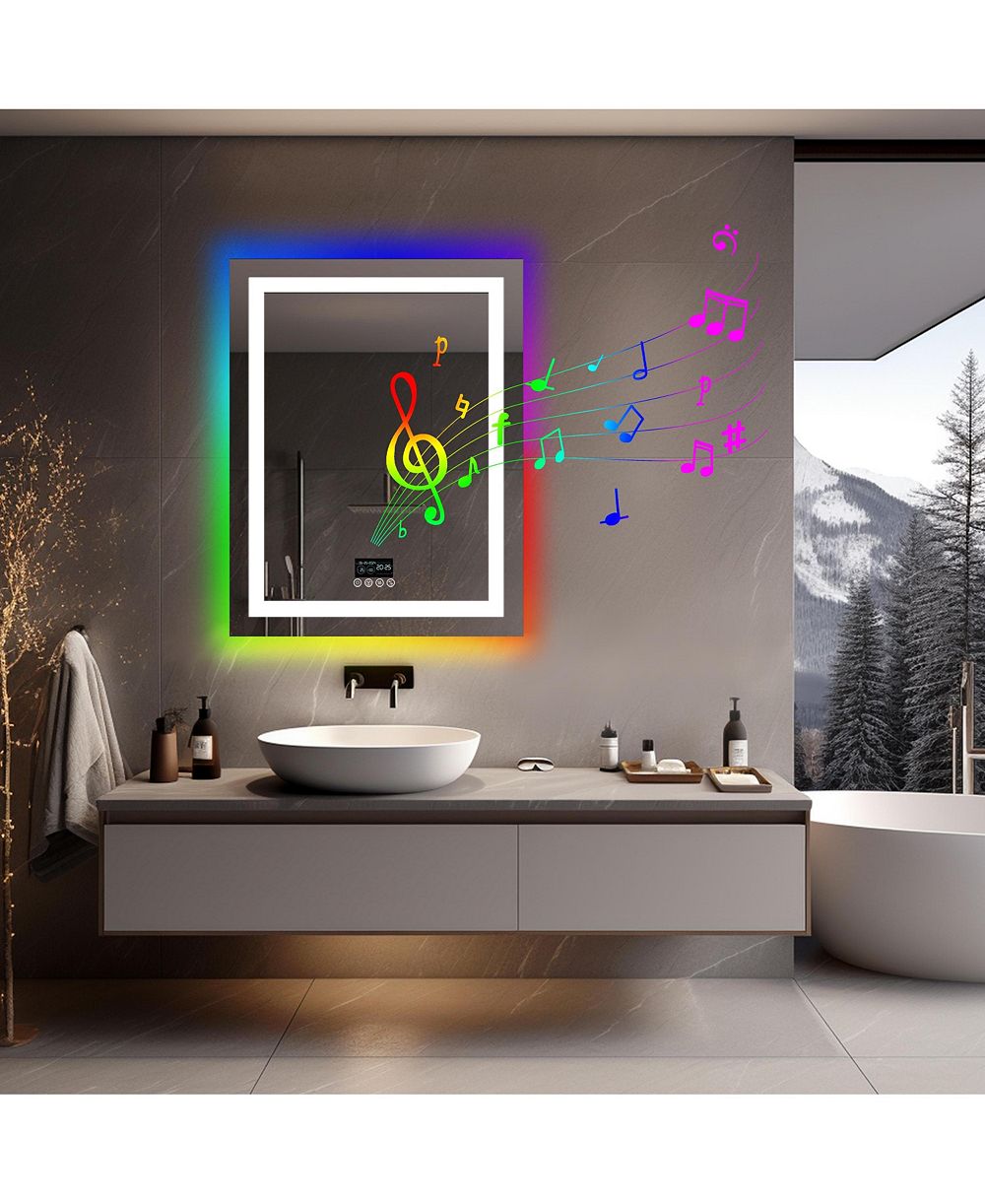 Зеркало для ванной LUVODI RGB Backlit + Front Lighted 28"x36" LED